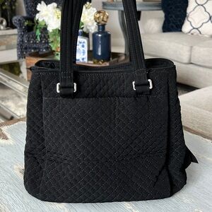 Vera Bradley Quilted Black Shoulder Tote